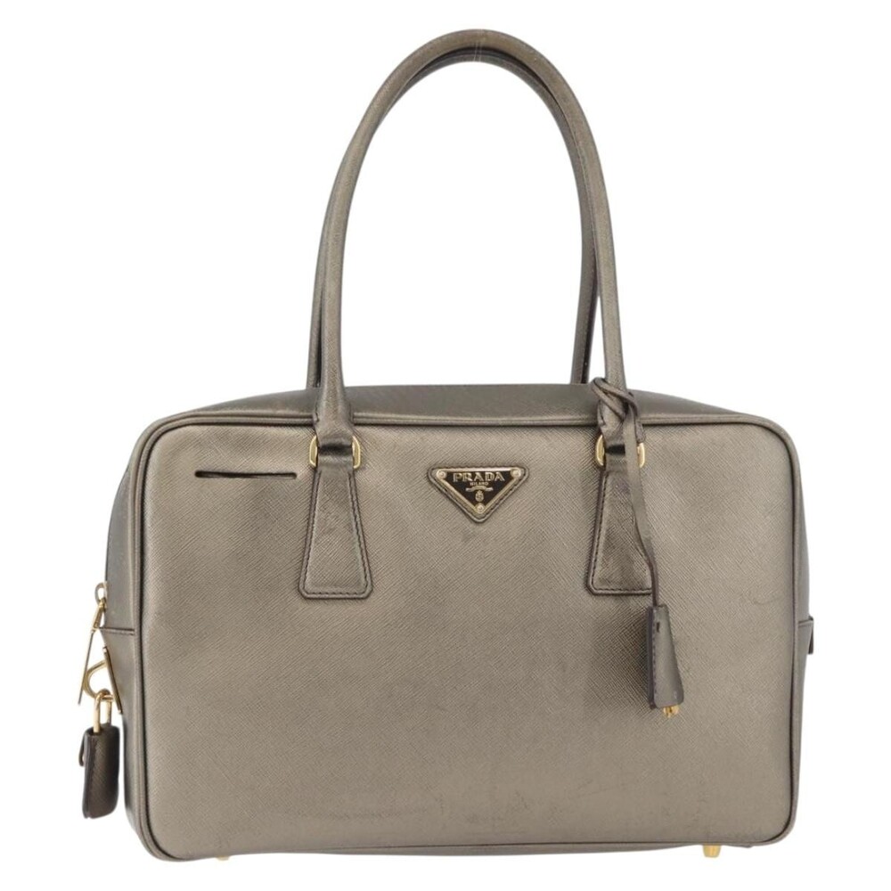 Prada Leather Handbag Saffiano Gold